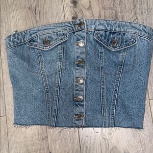 Zara Blue Denim Corset Top